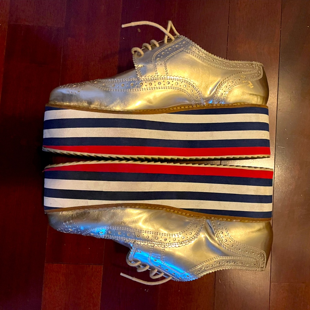 Kurt Geiger Gold & Striped Platforms